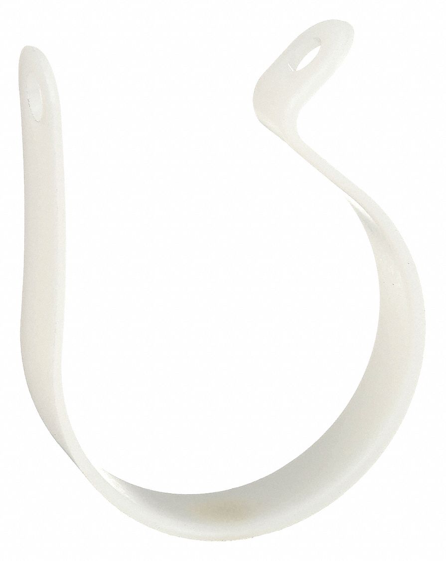 Plastic Clamp: Plastic, For 1 1/2 in Copper Tube, For 1 1/2 in Pipe, For 1 5/8 in Max OD
