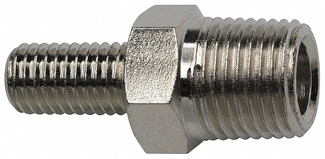 LUBE ADAPTER, PLATED BRASS, SILVER, NPT