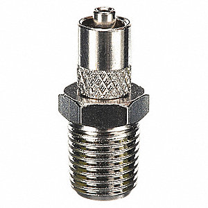 MALE LUER TO 1/4 NPT MALE,PLATED BRASS