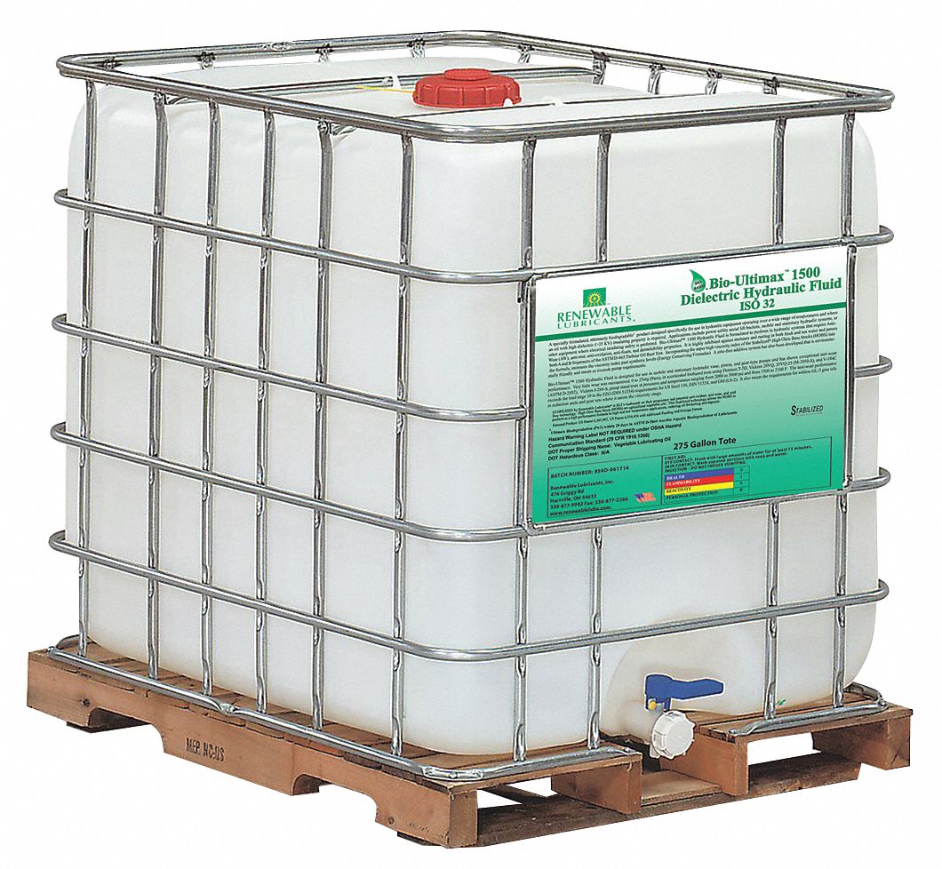 RENEWABLE LUBRICANTS Vegetable Oil Hydraulic Oil, 275 gal IBC Tote, ISO