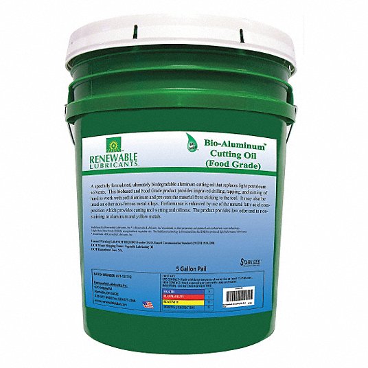 Renewable Lubricants 87404 Cutting Oil, Pail, Yellow, 5 gal.