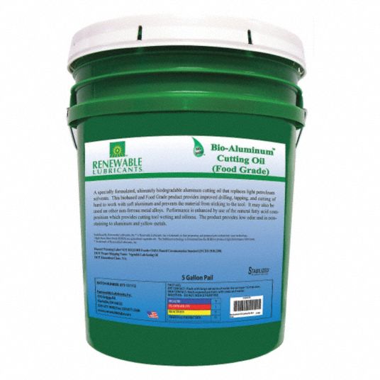 Renewable Lubricants 87404 Cutting Oil, Pail, Yellow, 5 gal.