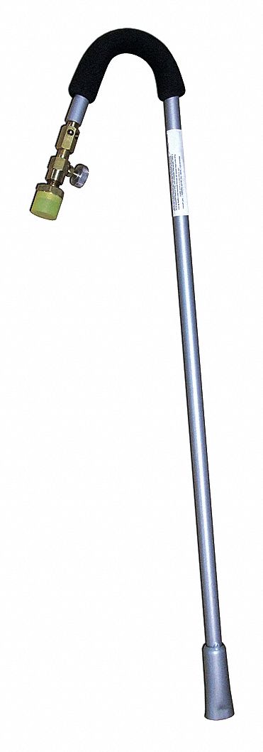 Cane Torch Extender: Tapered Tip, 32 in, 7 in Wd (In.), 2 in Lg (In.), Metal, Rubber