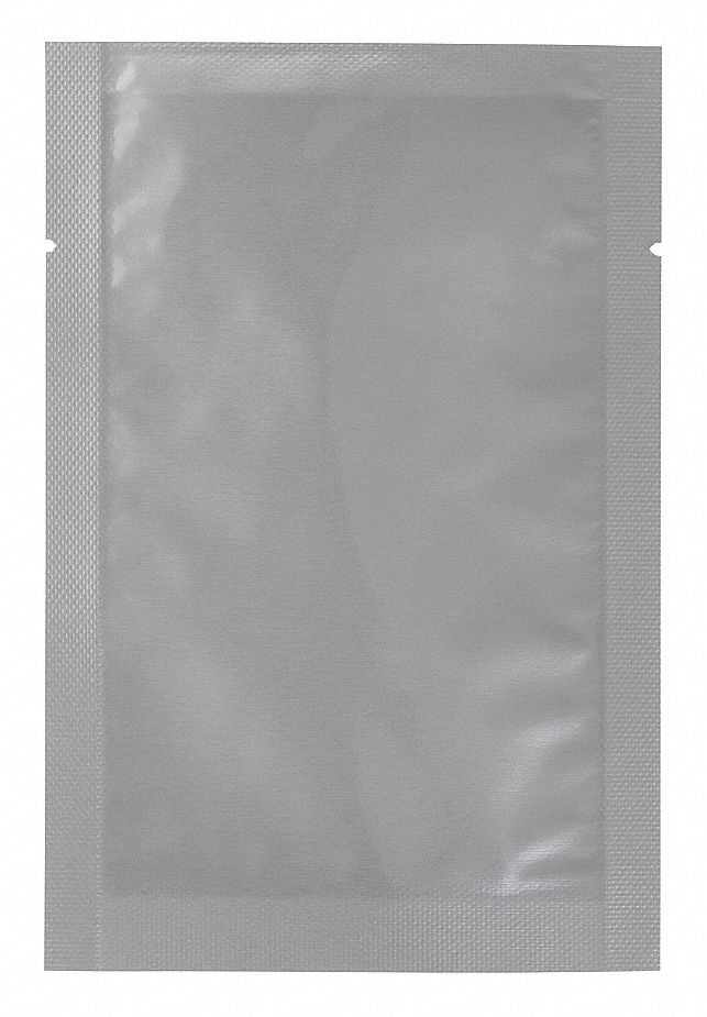 Retort Pouch: 4 mil Thick, 4 in Wd, 6 in Lg, Gray, Flat Pack, 1, 000 PK