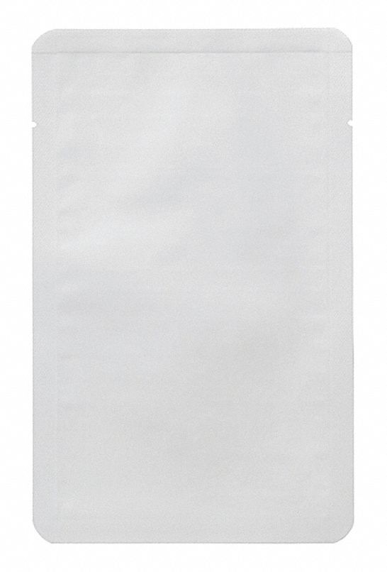 Retort Pouch: 4.5 mil Thick, 5 in Wd, 8 in Lg, White, Flat Pack, 1, 000 PK