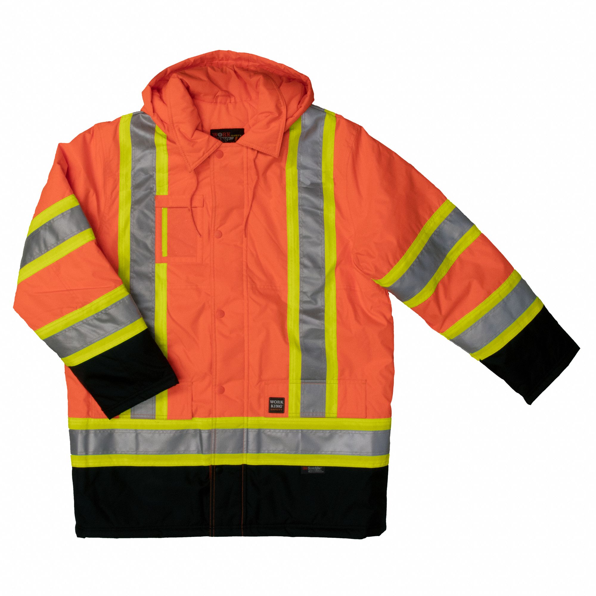 TOUGH DUCK, ANSI Class 3, M, High Visibility Parka - 30WT01|S17611 ...