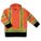 HI-VIS SAFETY PARKA, ANSI CLASS 3, L, ORANGE, ZIPPER/STORM FLAP, 5 POCKETS, HOODED