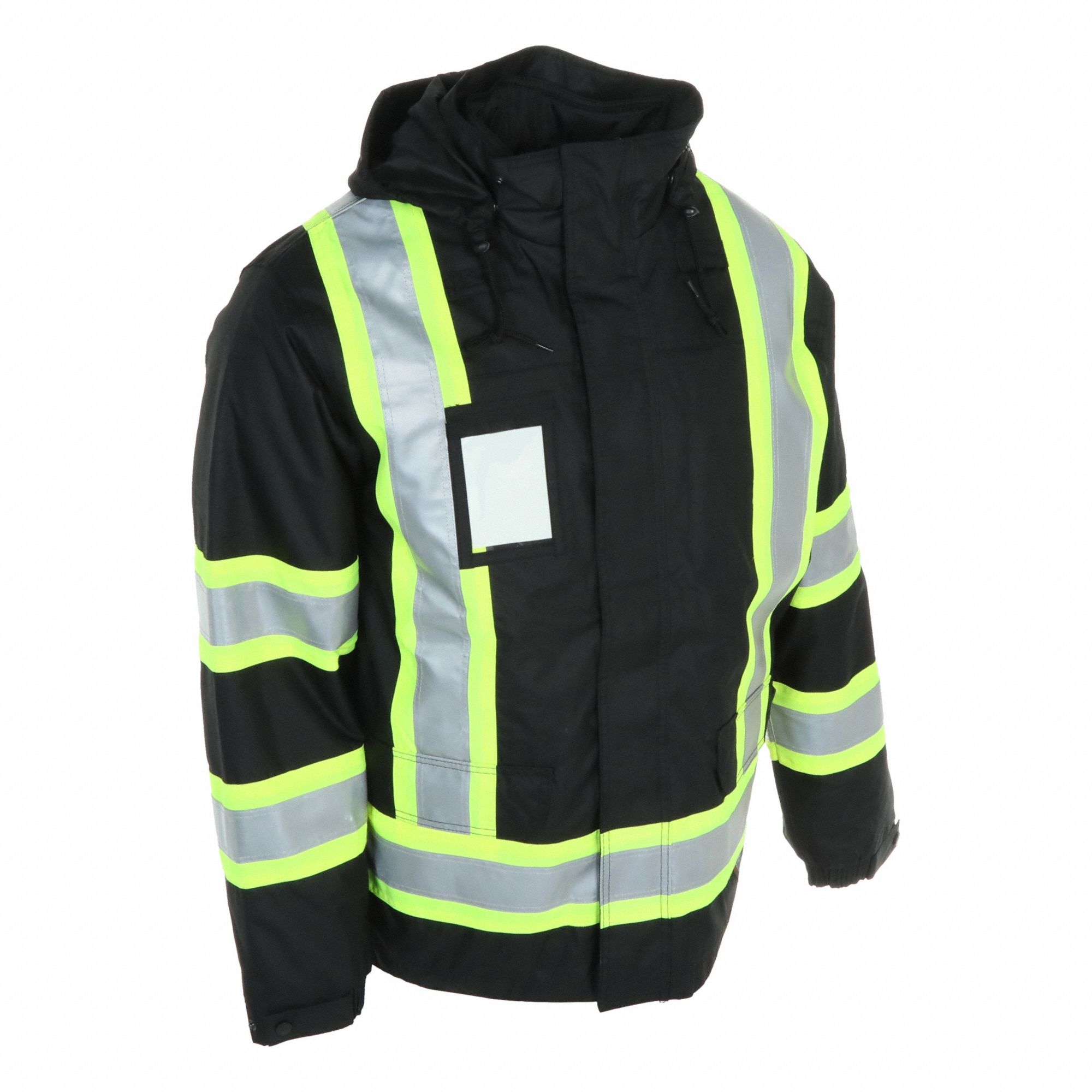 Safety Insulated 5-In-1 Parka, L Tall, Blk