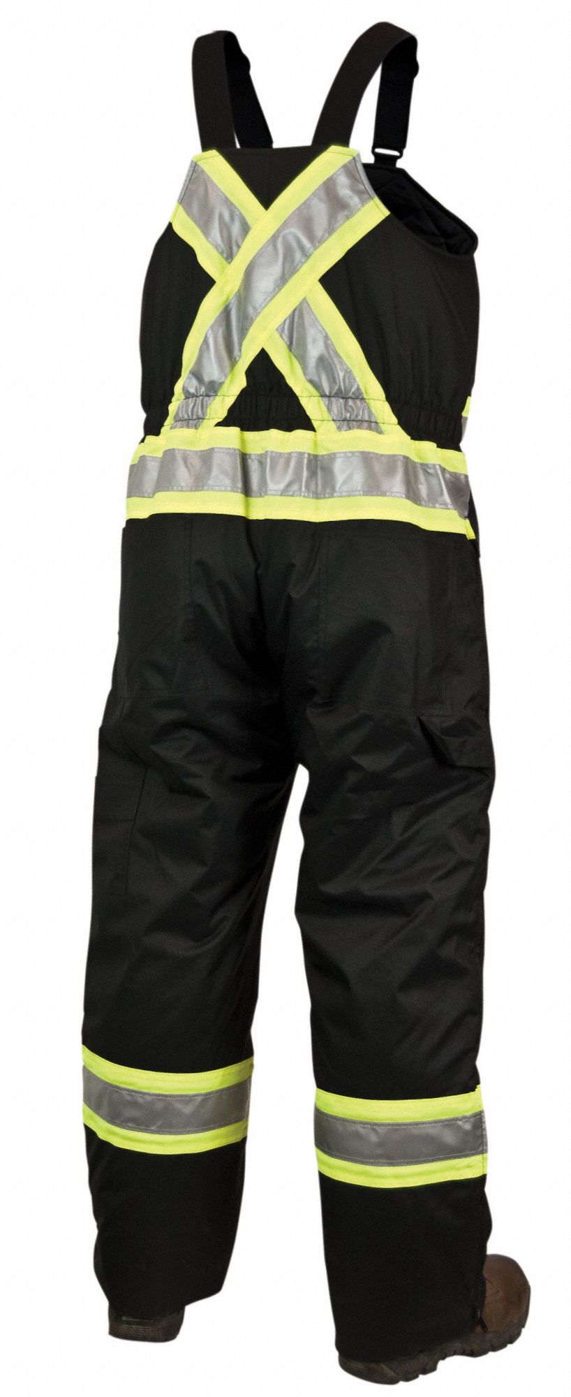 V2060580-2XL Reflective Stripe Hip-to-Ankle Zipper 4 Pockets Pioneer Heavy-Duty Insulated Overall Bib Work Pants 2XL Blue