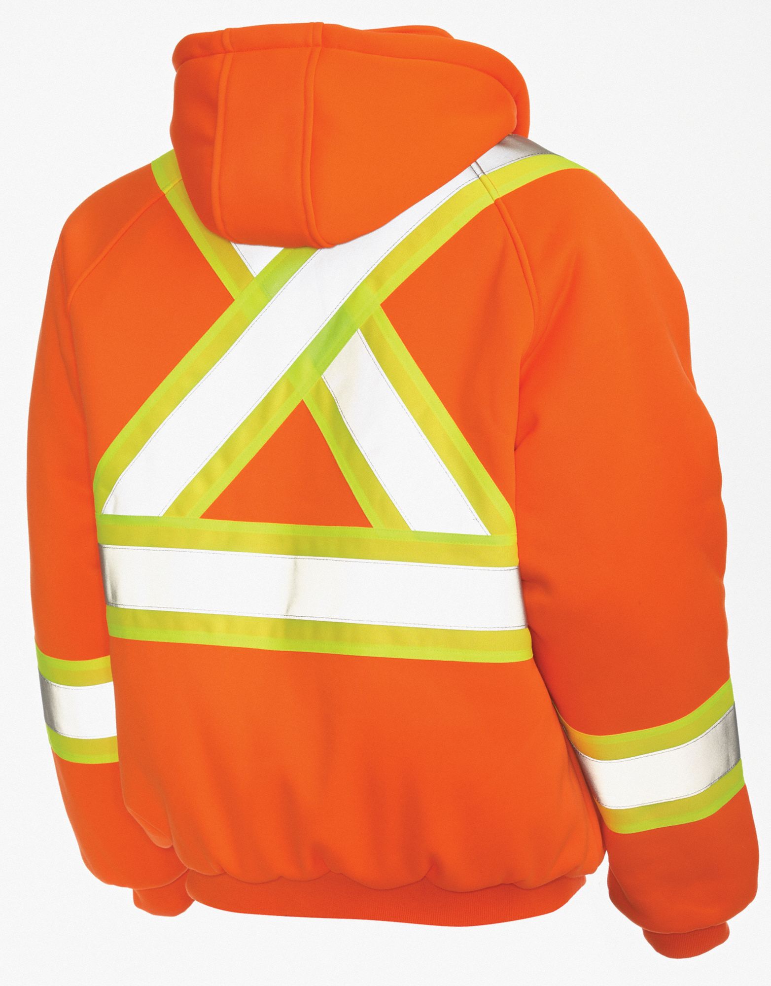 high visibility orange hoodie