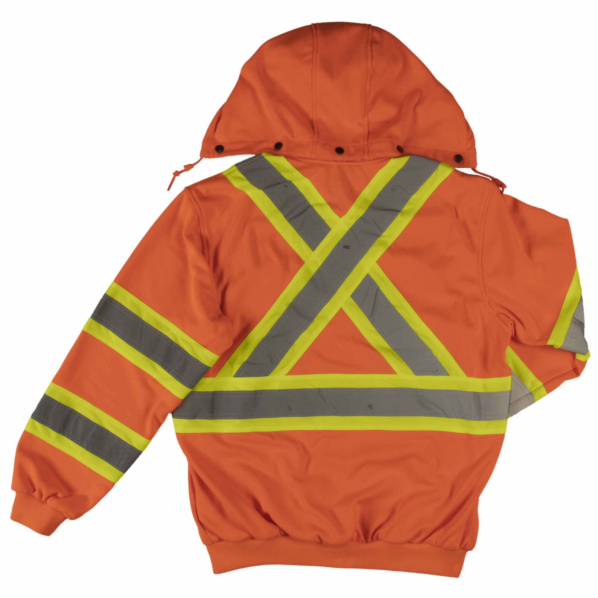 TOUGH DUCK HiVisibility Orange 100 Polyester High Visibility Hooded Sweatshirt, Size 2XL