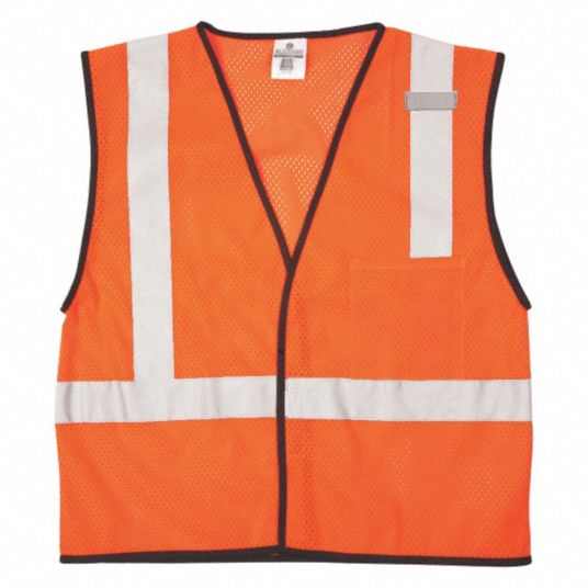 Temp Labor Vest,Orange,Agency Logo,L/XL - Grainger