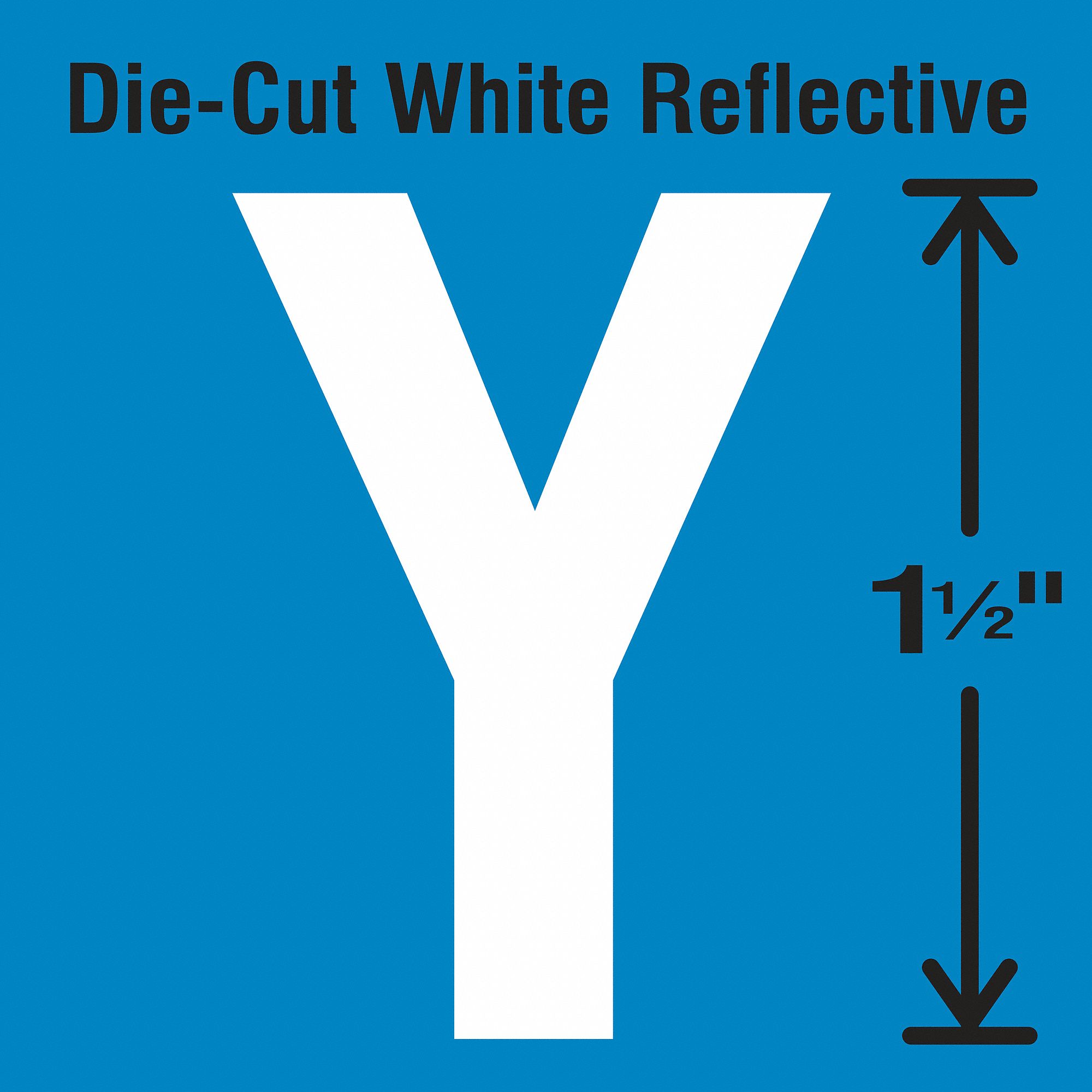 Letter Label: 1 1/2 in Character Ht, Indoor/Outdoor, Engineer-Grade Retroreflective, Gothic, 5 PK