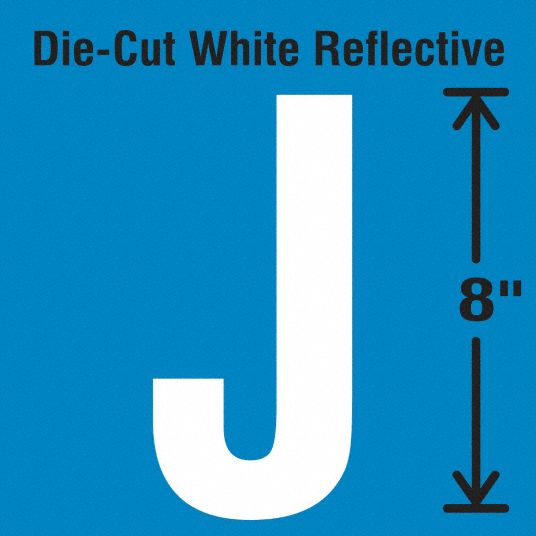 8 in Character Ht, Indoor/Outdoor, Letter Label - 30WZ35|DWR-SINGLE-8-J ...
