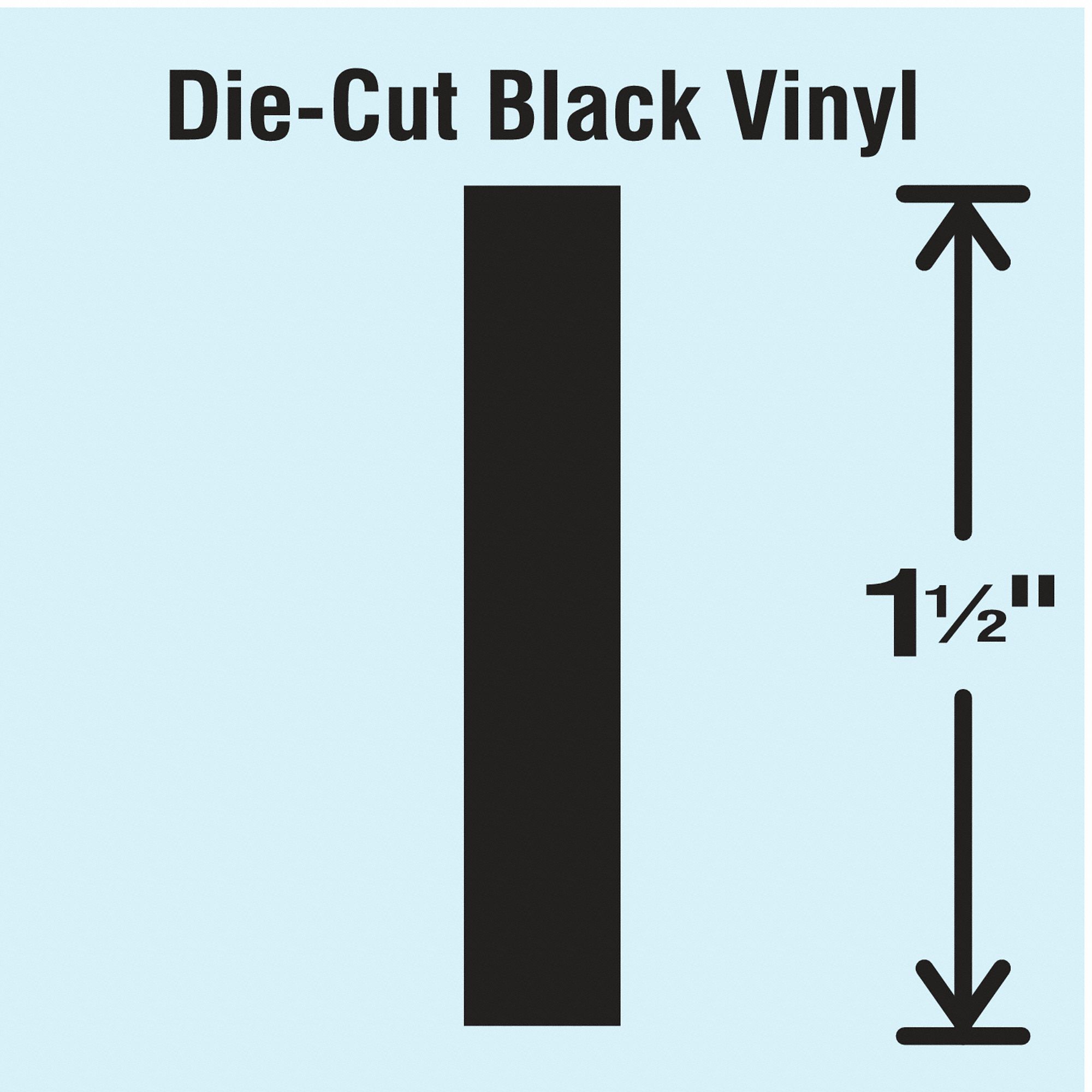 Letter Label: 1 1/2 in Character Ht, Indoor/Outdoor, Non-Reflective, Gothic, Black, I, Black, 10 PK