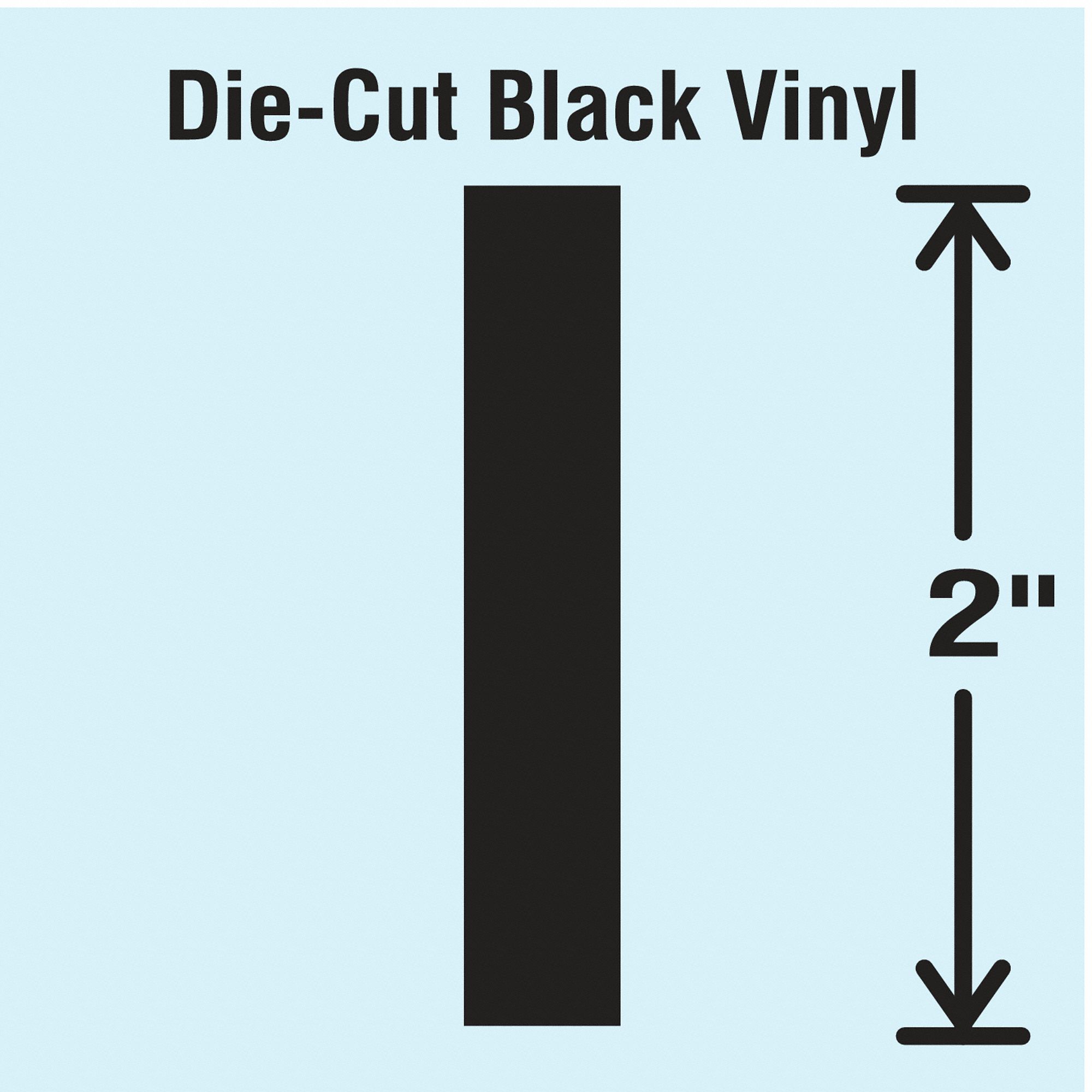 Letter Label: 2 in Character Ht, Indoor/Outdoor, Non-Reflective, Gothic, Black, I, Die Cut, 10 PK