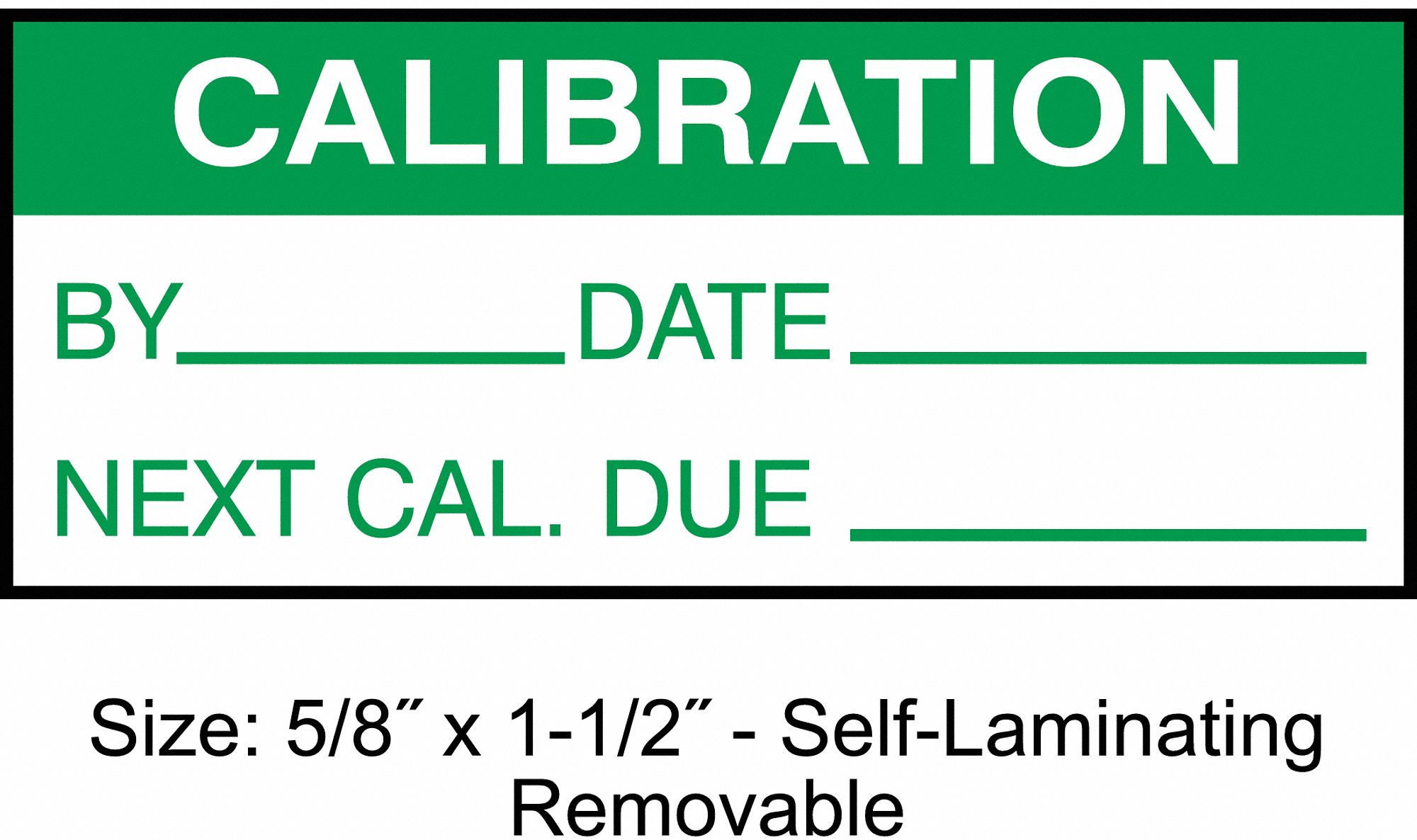 CALIBRATION LABEL,ENG,GREEN/WHITE,PK350