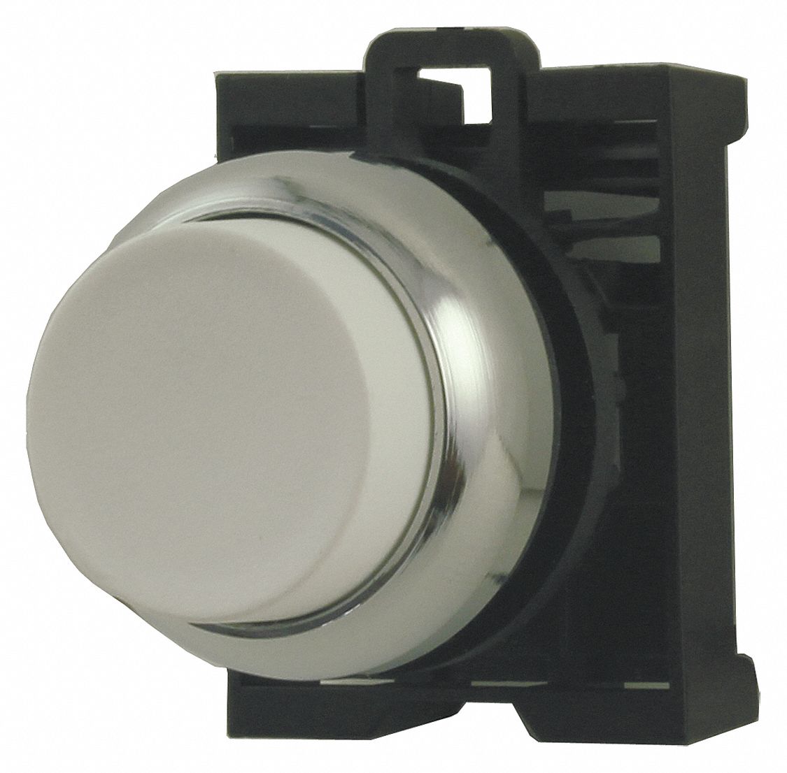 Extended Push Button: White, 22 mm Mounting Size, Metallic, Maintained
