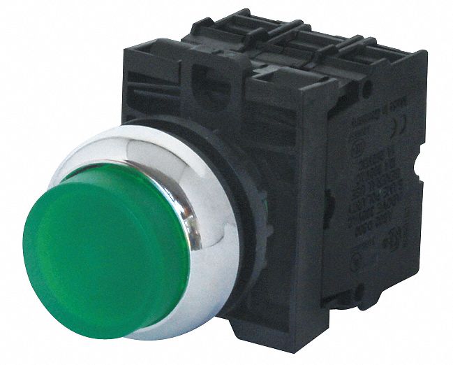 Illuminated Push Button: Illuminated, Extended Profile, Metallic, 22 mm, 2NO