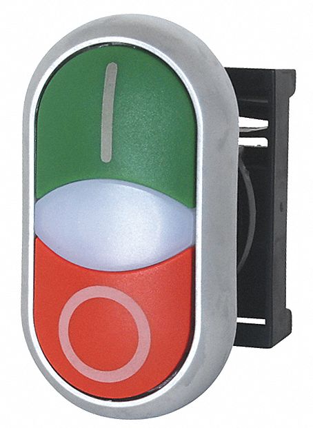 2-Head Oval Non-Illuminated Multihead Operator, I/O, White/Green, White/Red