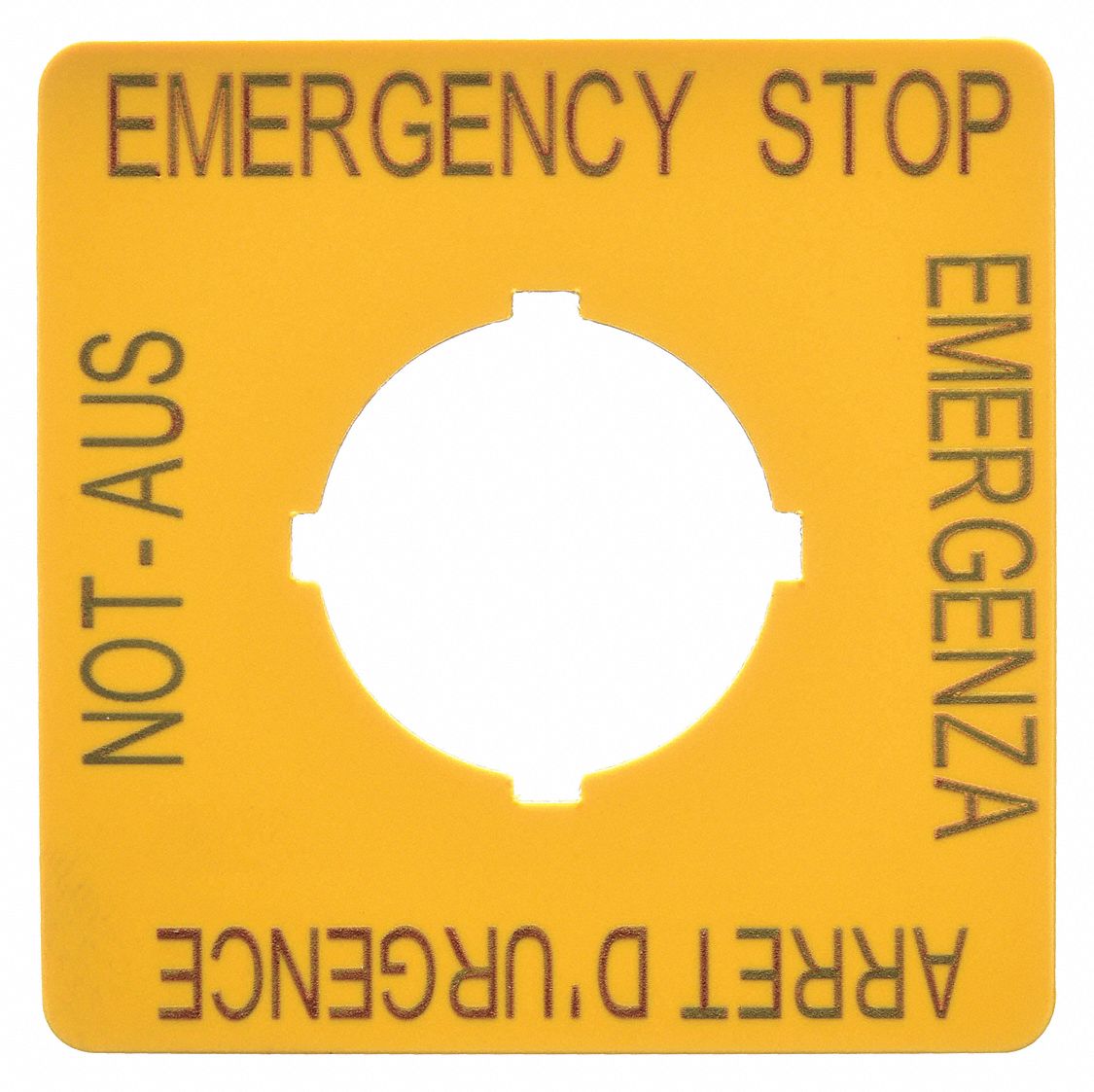 Legend Plate: 22 mm Panel Mounting Size, Square, 2 in Overall Ht x 2 in Overall Wd, For Series M22