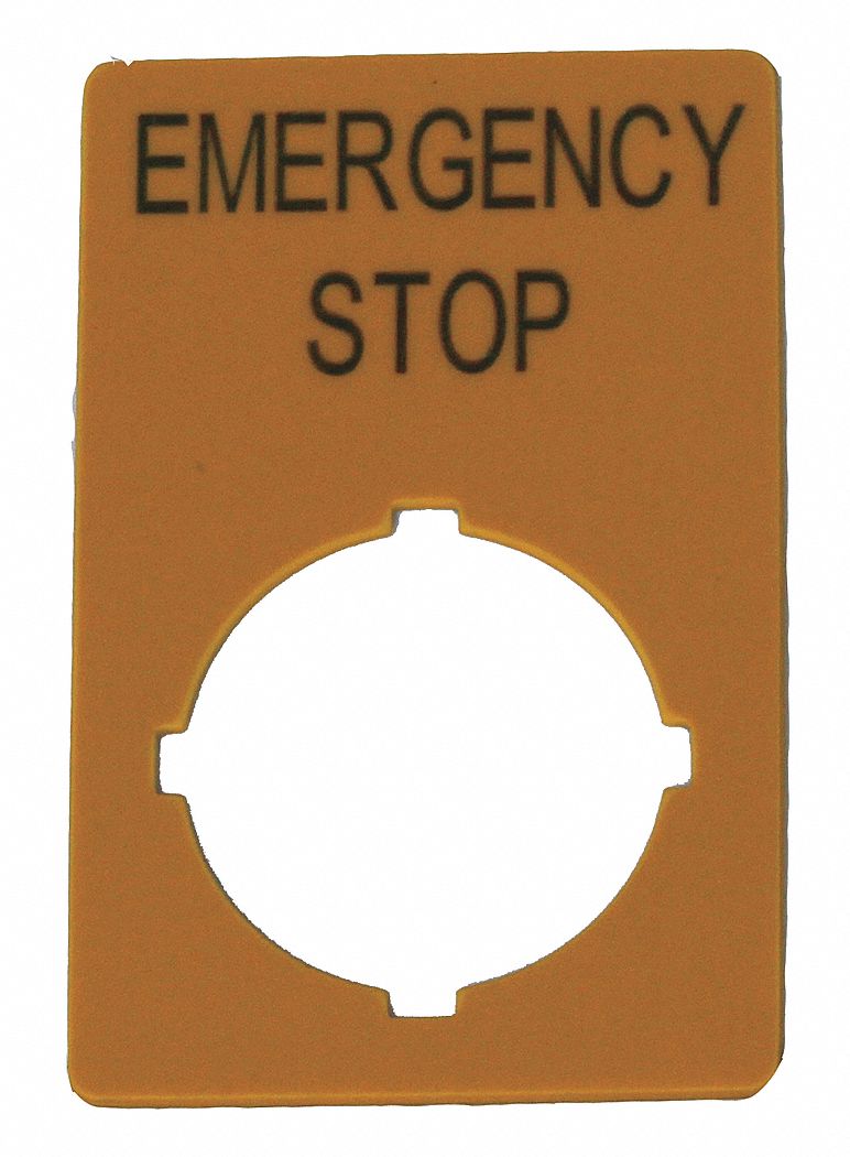 LegndPlat EmergencyStp Blk/Ylw Rectangle