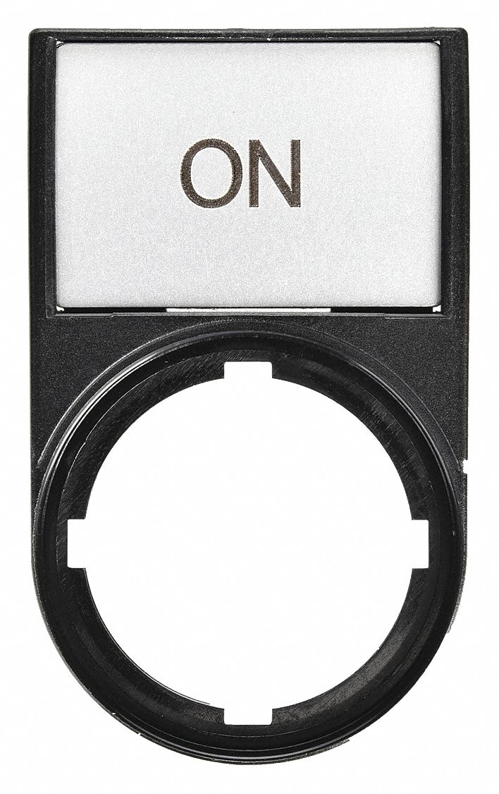 Legend Plate: 22 mm Panel Mounting Size, Half-Round, 1 5/16 in Overall Wd, For Series M22