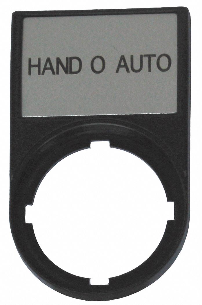 LegndPlate HandOffAuto Blk/Blk Rectangle