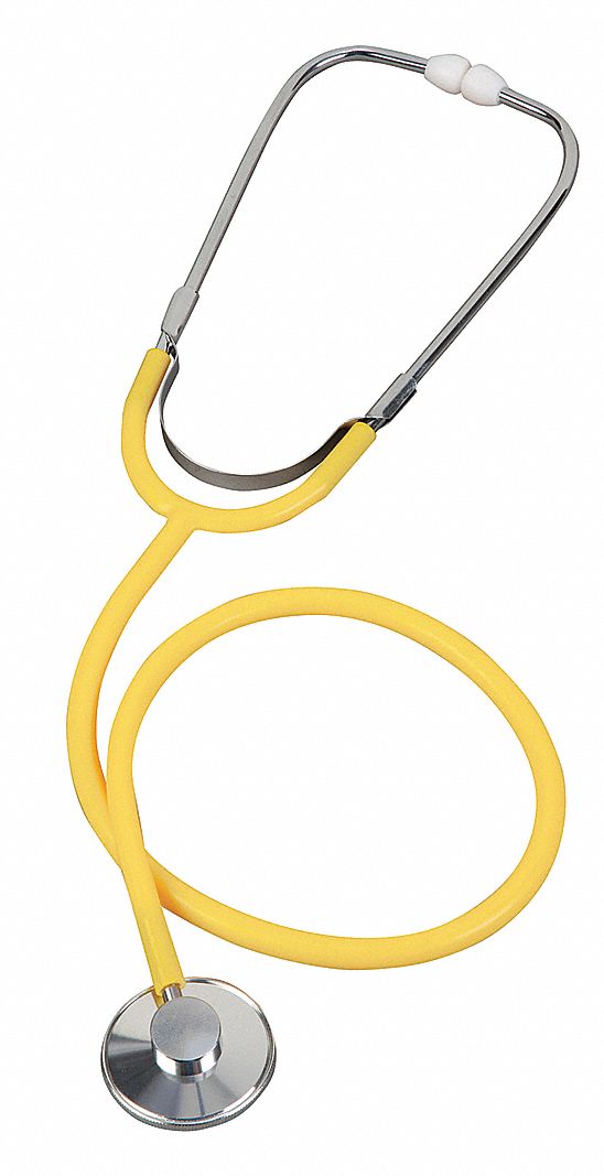 HCS Stethoscope, Single Head, 28 in Length, Adult, Red, Disposable No