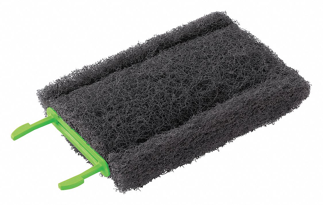 Cleaning Pad: Plastic, 6 in Lg, 3 in Wd, 3/4 in Ht, Gray, 6 PK