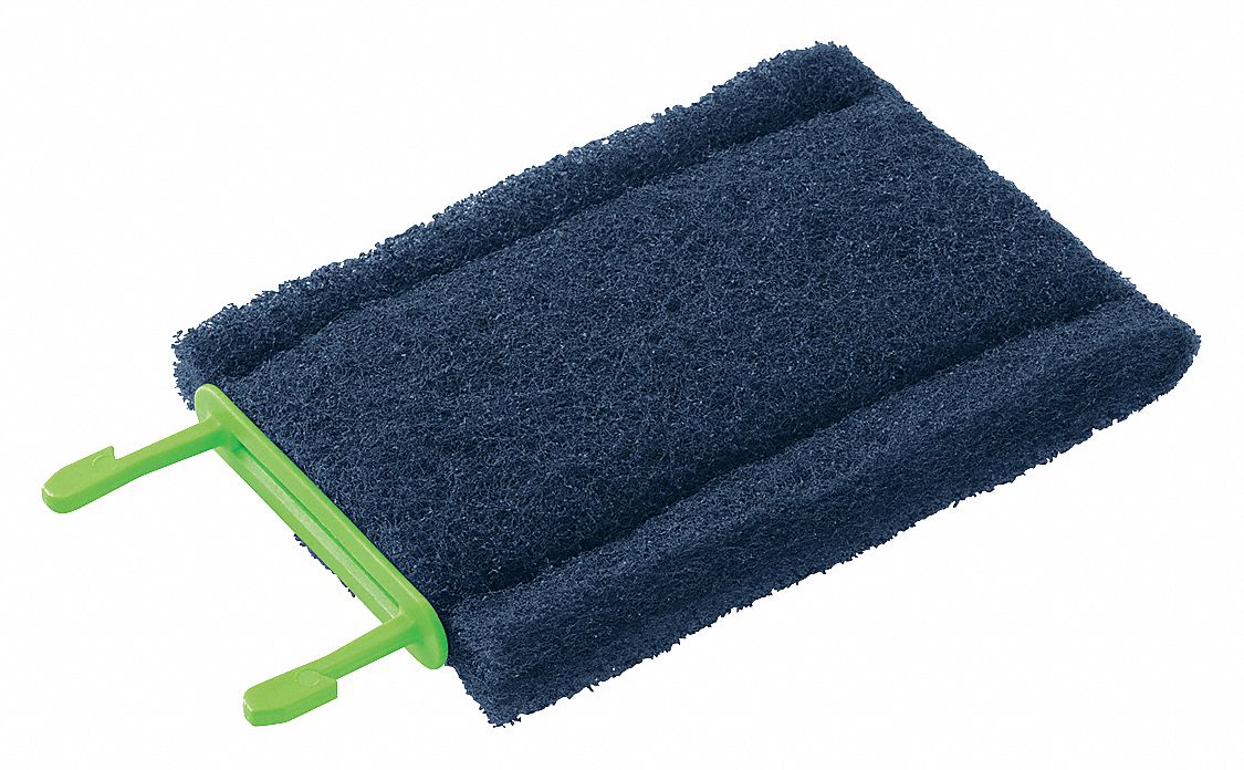 Cleaning Pad: 5 1/2 in Lg, 3 in Wd, Non-Abrasive Particles/Resin/Synthetic Fibers, 6 PK