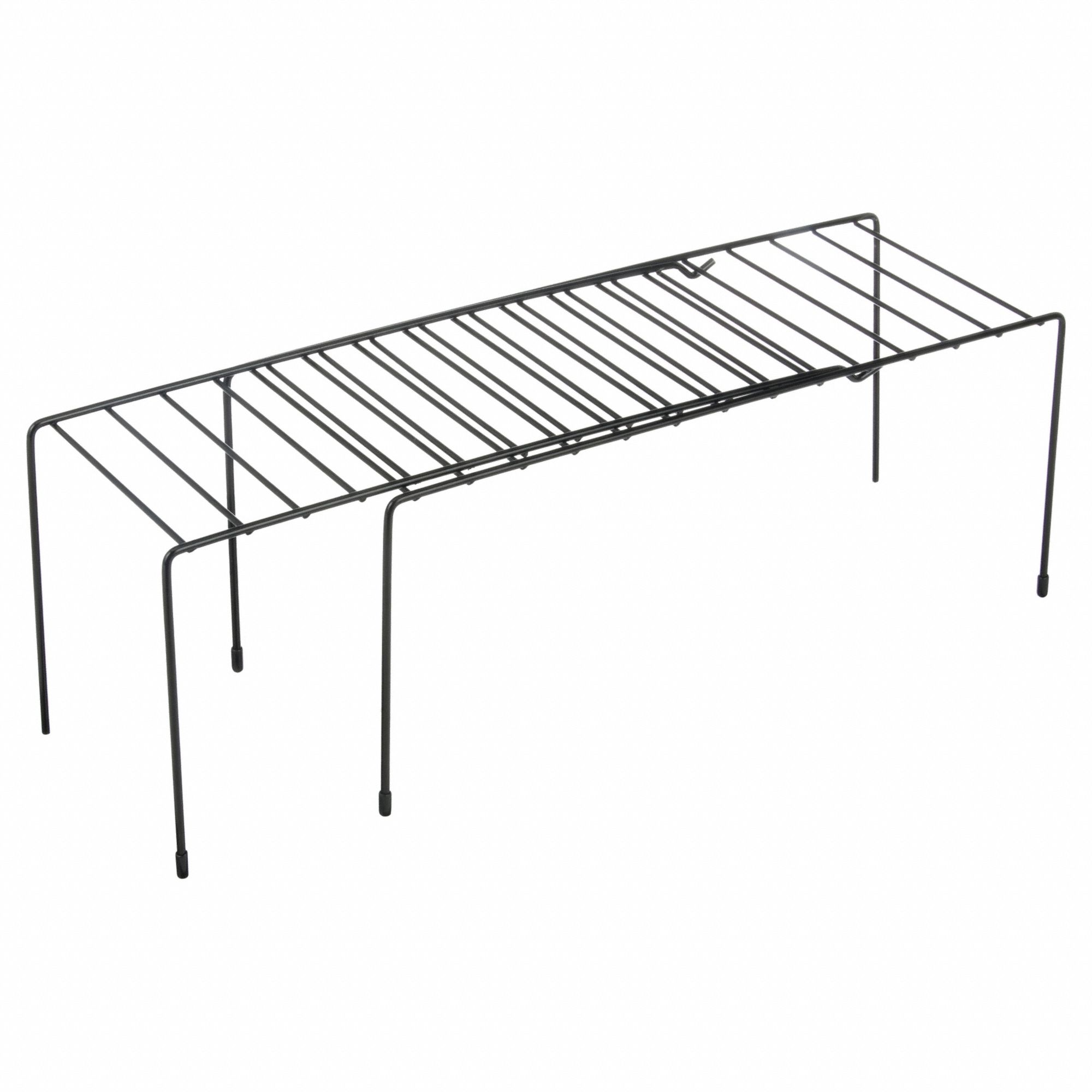 Shelf Organizer: Expandable, 14 15/16 in Overall Lg, 6 in Overall Wd, Steel, Black