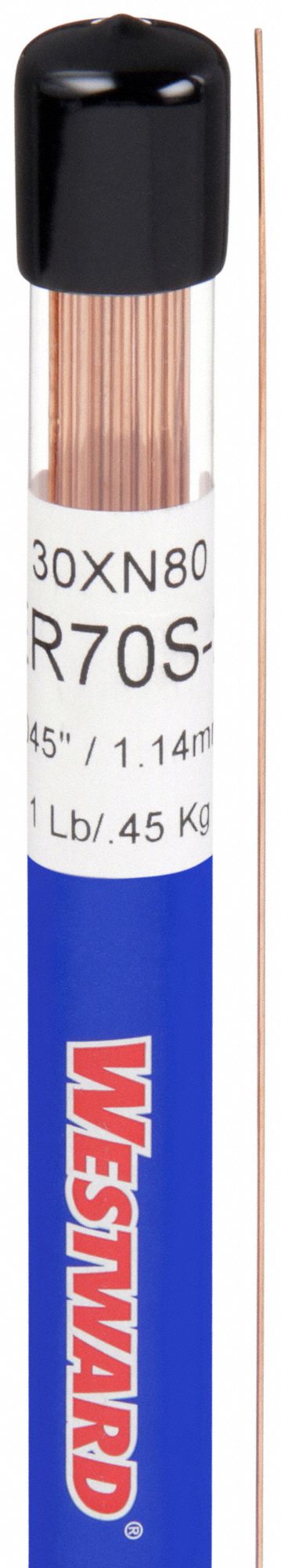 TIG Welding Rod: Carbon Steel, ER70S-2, 0.045" x 36", 1 lb