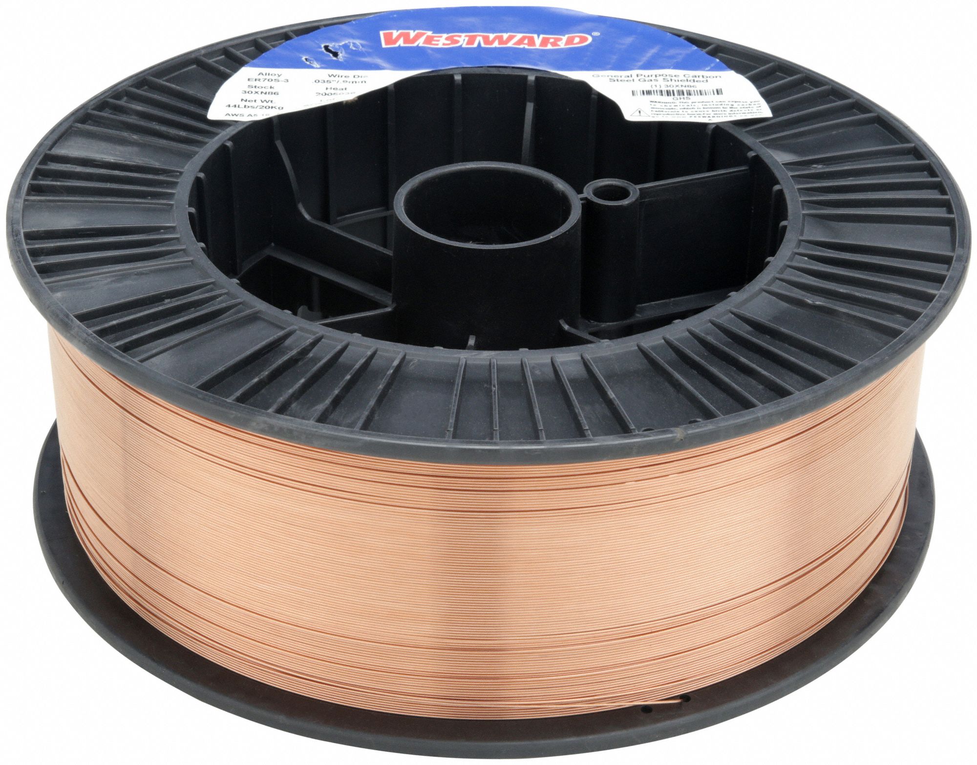 MIG Welding Wire: Carbon Steel, ER70S-3, 0.035 in, 44 lb, Plastic Spool