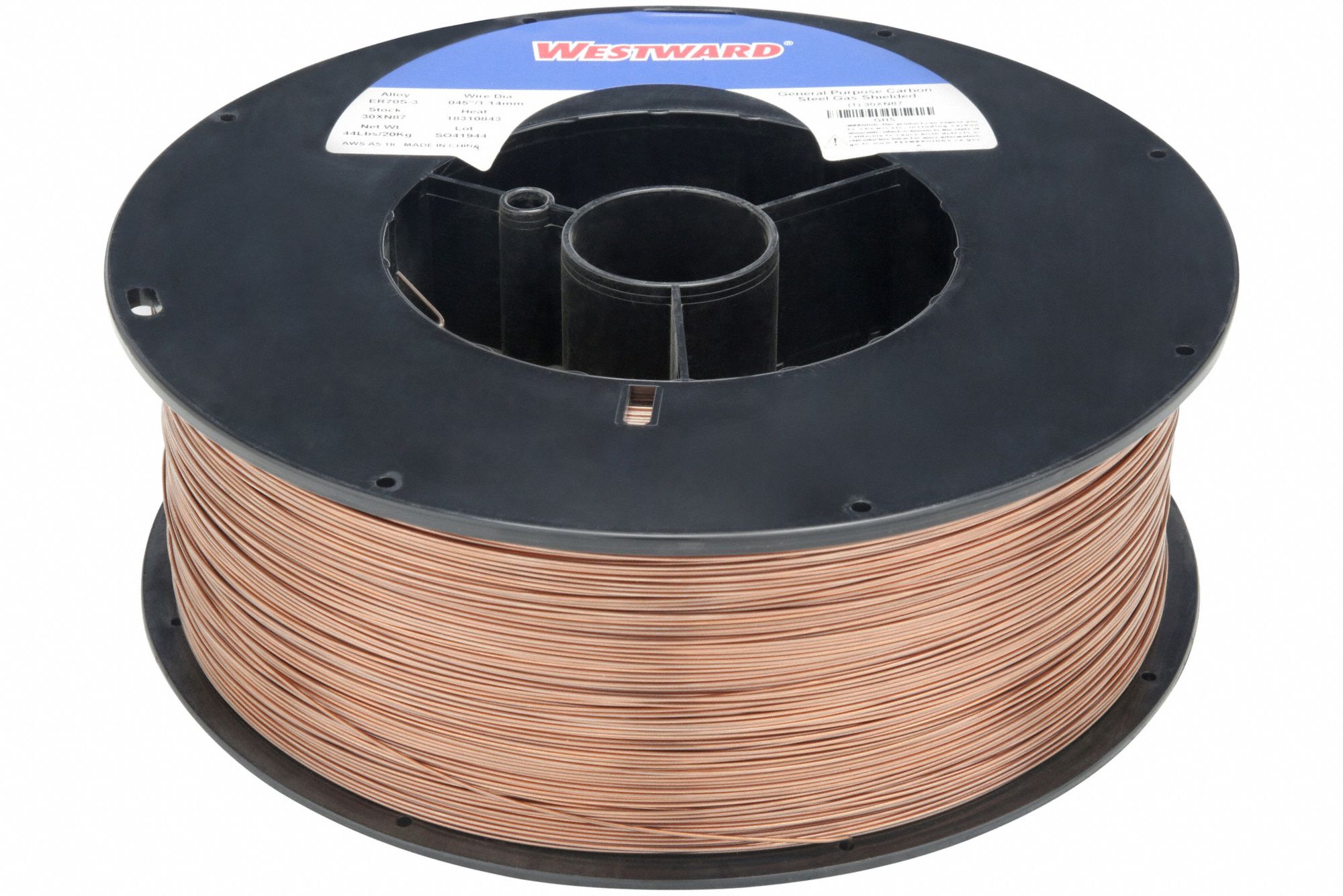 MIG Welding Wire: Carbon Steel, ER70S-3, 0.045 in, 44 lb, Plastic Spool