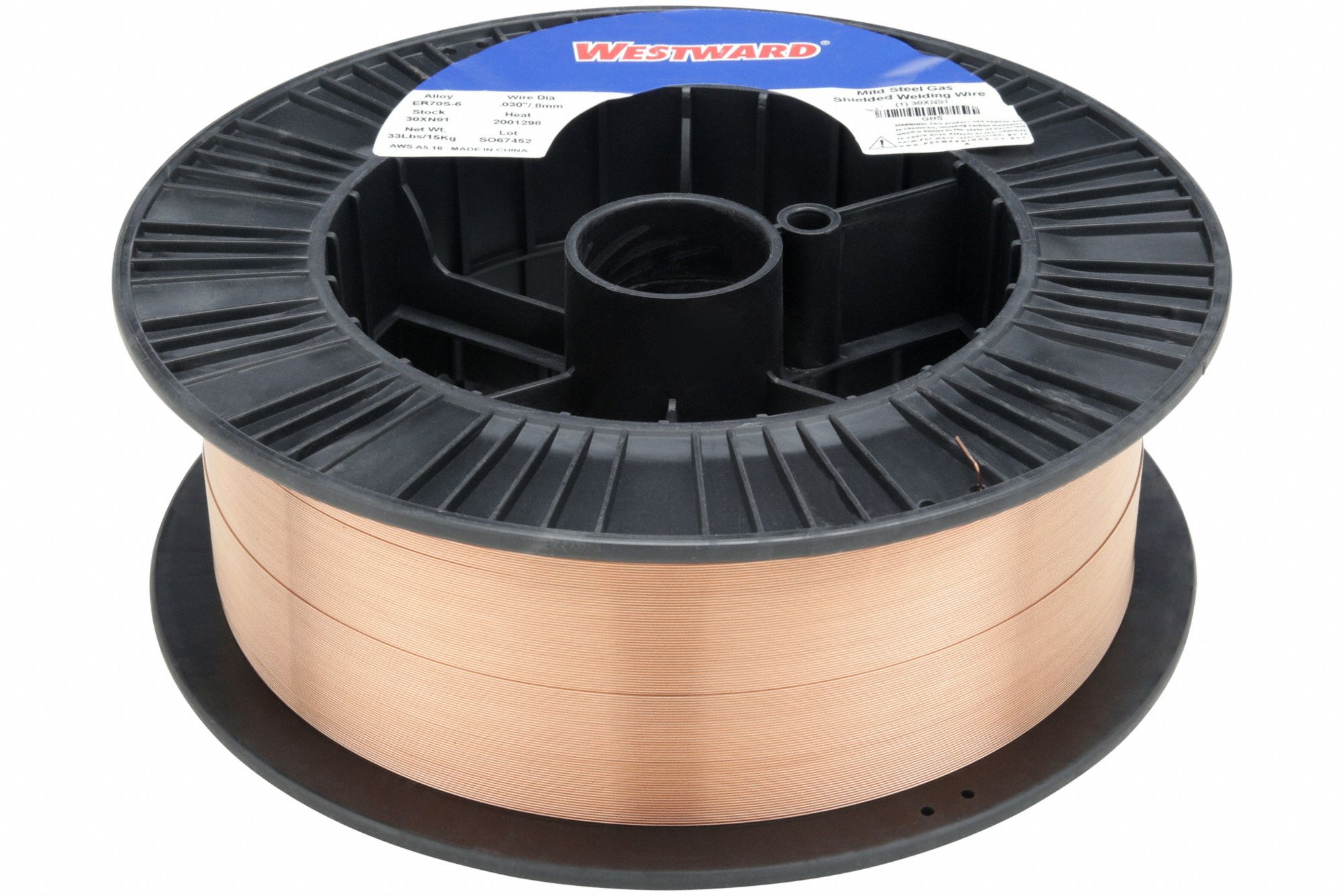 MIG Welding Wire: Carbon Steel, ER70S-6, 0.03 in, 33 lb, Plastic Spool