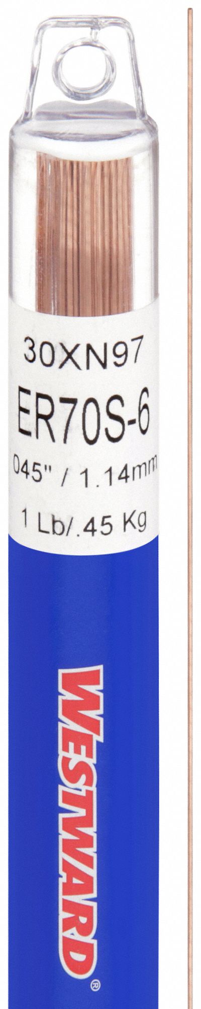 TIG Welding Rod: Carbon Steel, ER70S-6, 0.045" x 36", 1 lb