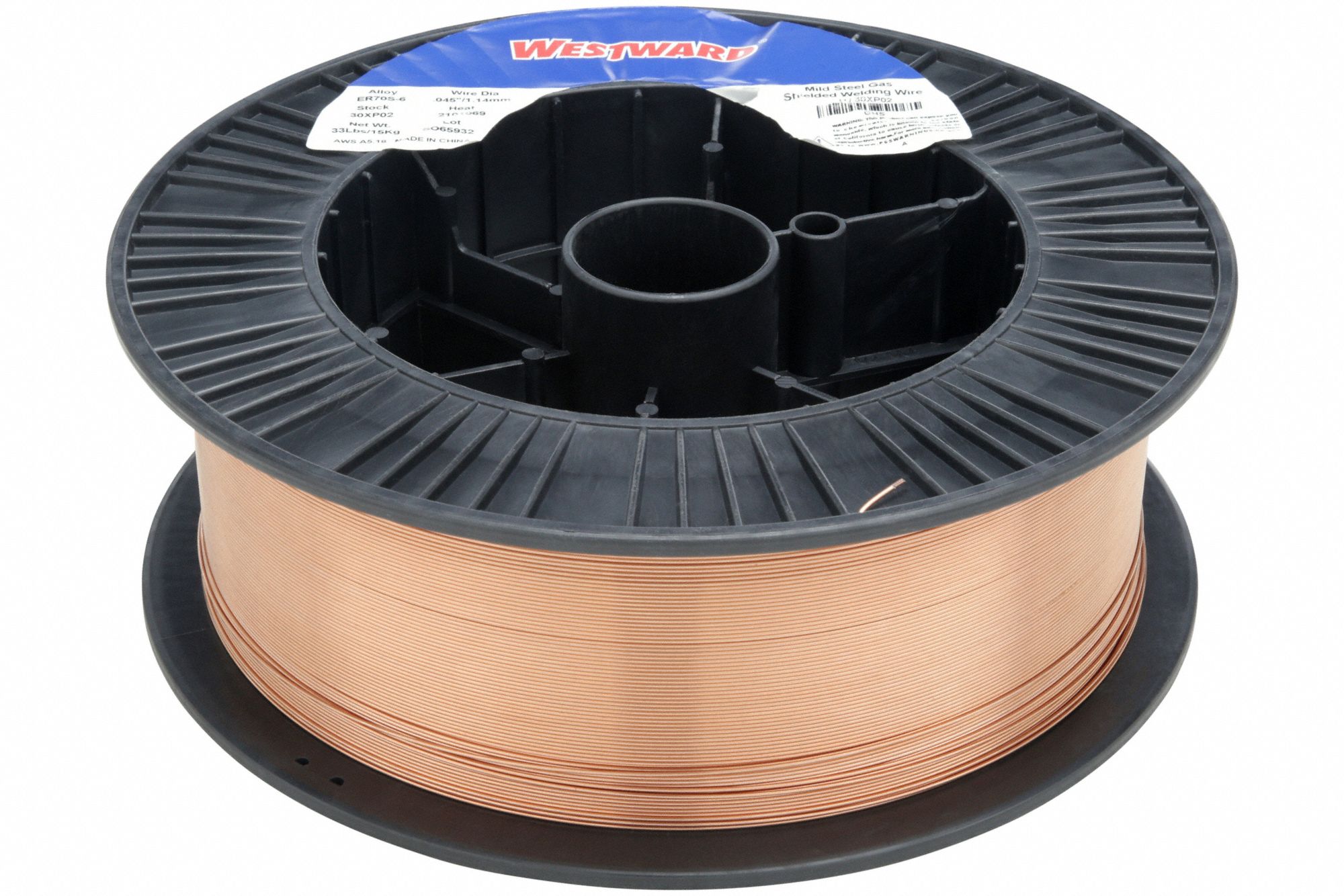 MIG Welding Wire: Carbon Steel, ER70S-6, 0.045 in, 33 lb, Plastic Spool