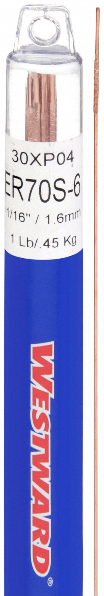 TIG Welding Rod: Carbon Steel, ER70S-6, 1/16" x 36", 1 lb