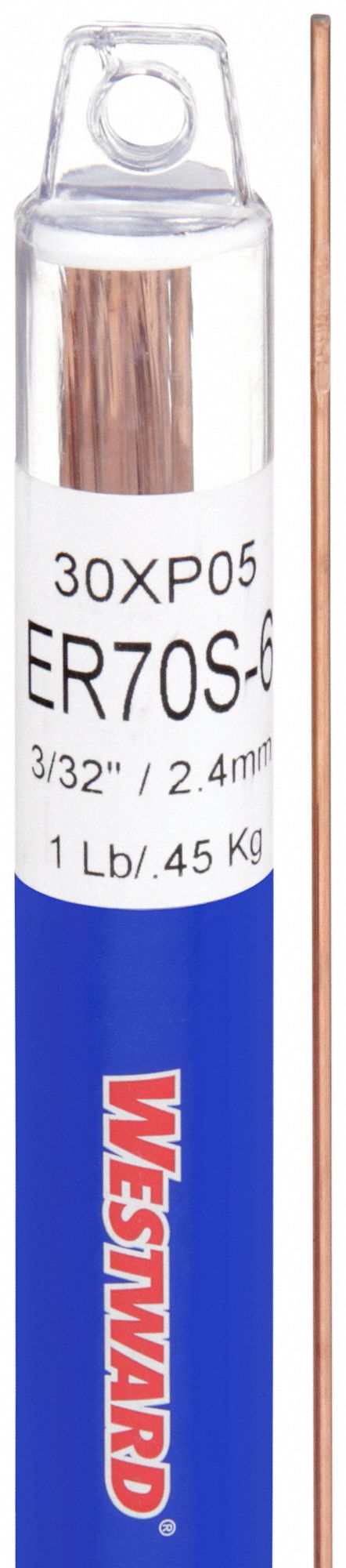 TIG Welding Rod: Carbon Steel, ER70S-6, 3/32" x 36", 1 lb