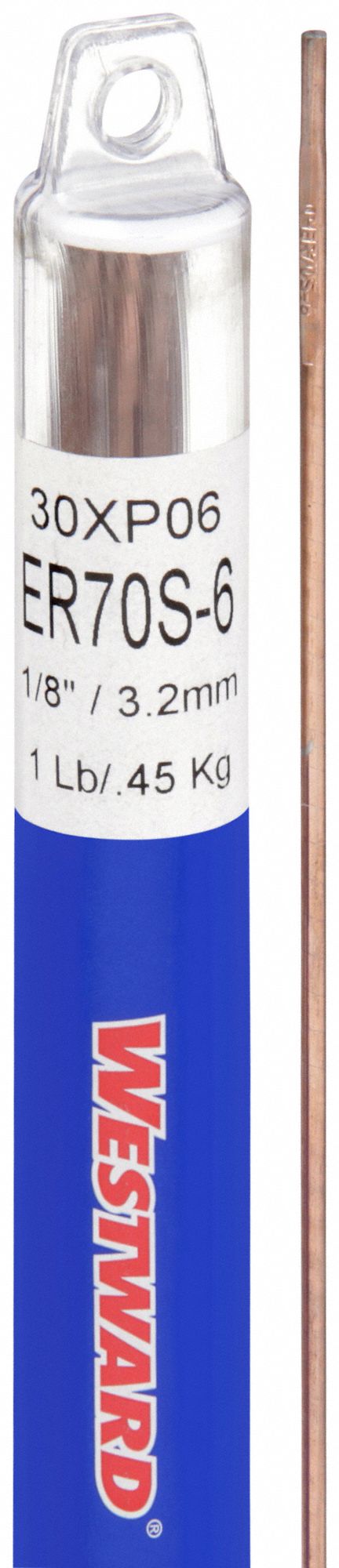 TIG Welding Rod: Carbon Steel, ER70S-6, 1/8" x 36", 1 lb