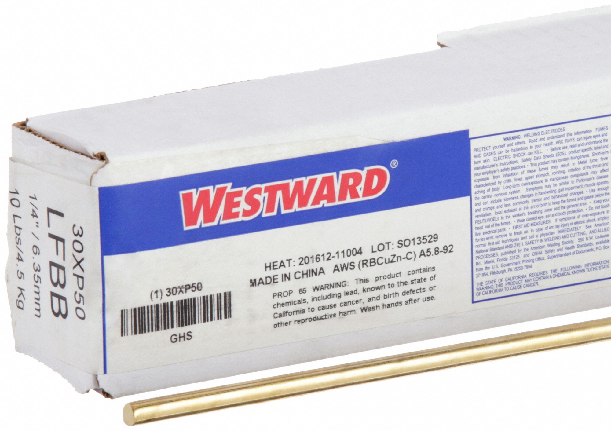 Brazing Alloy: Low-Fuming Bronze, 0%, RBCuZn-C, 1/4 in x 36 in, Bare