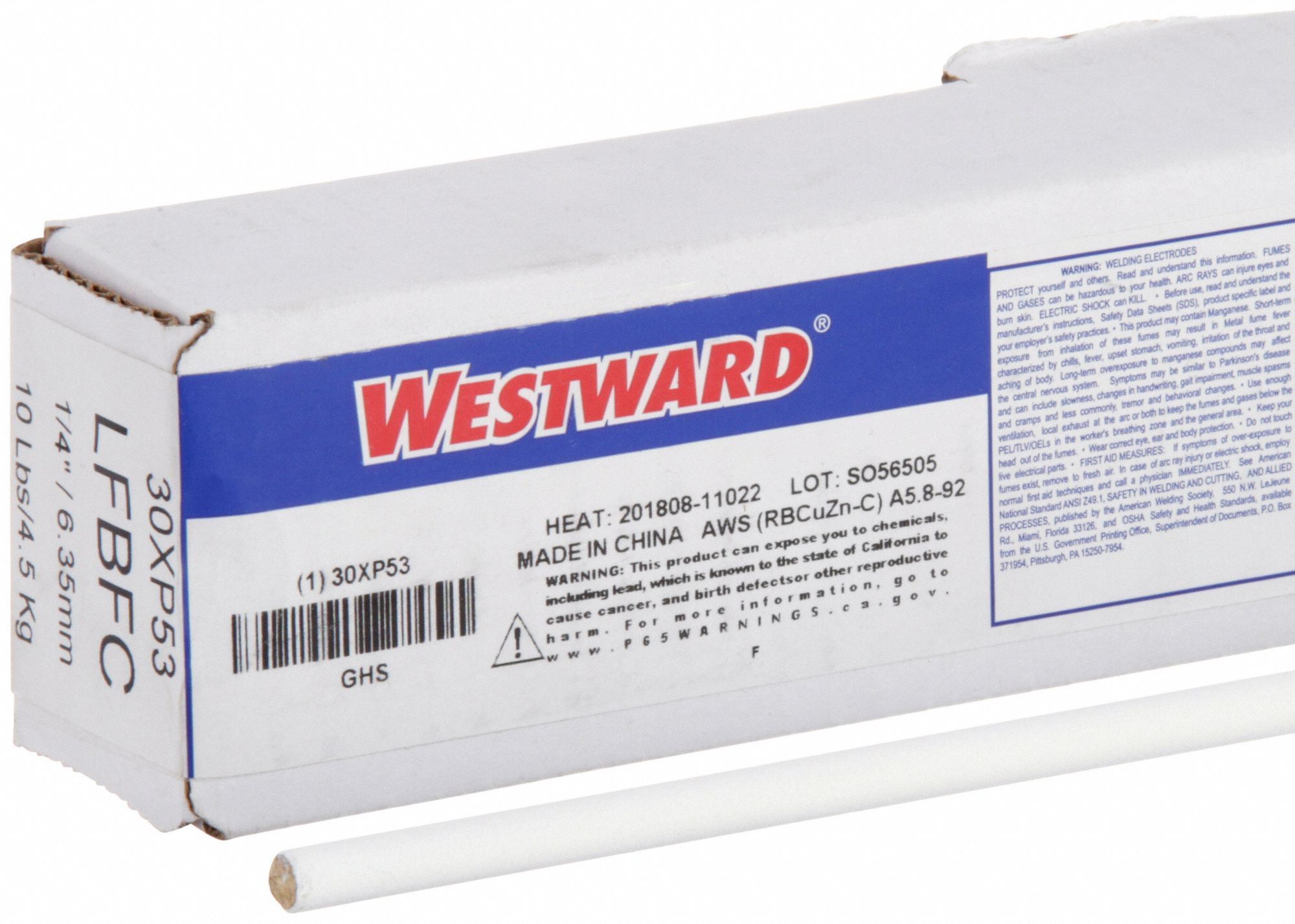 Brazing Alloy: Low-Fuming Bronze, 0%, RBCuZn-C, 1/4 in x 36 in, Flux-Coated