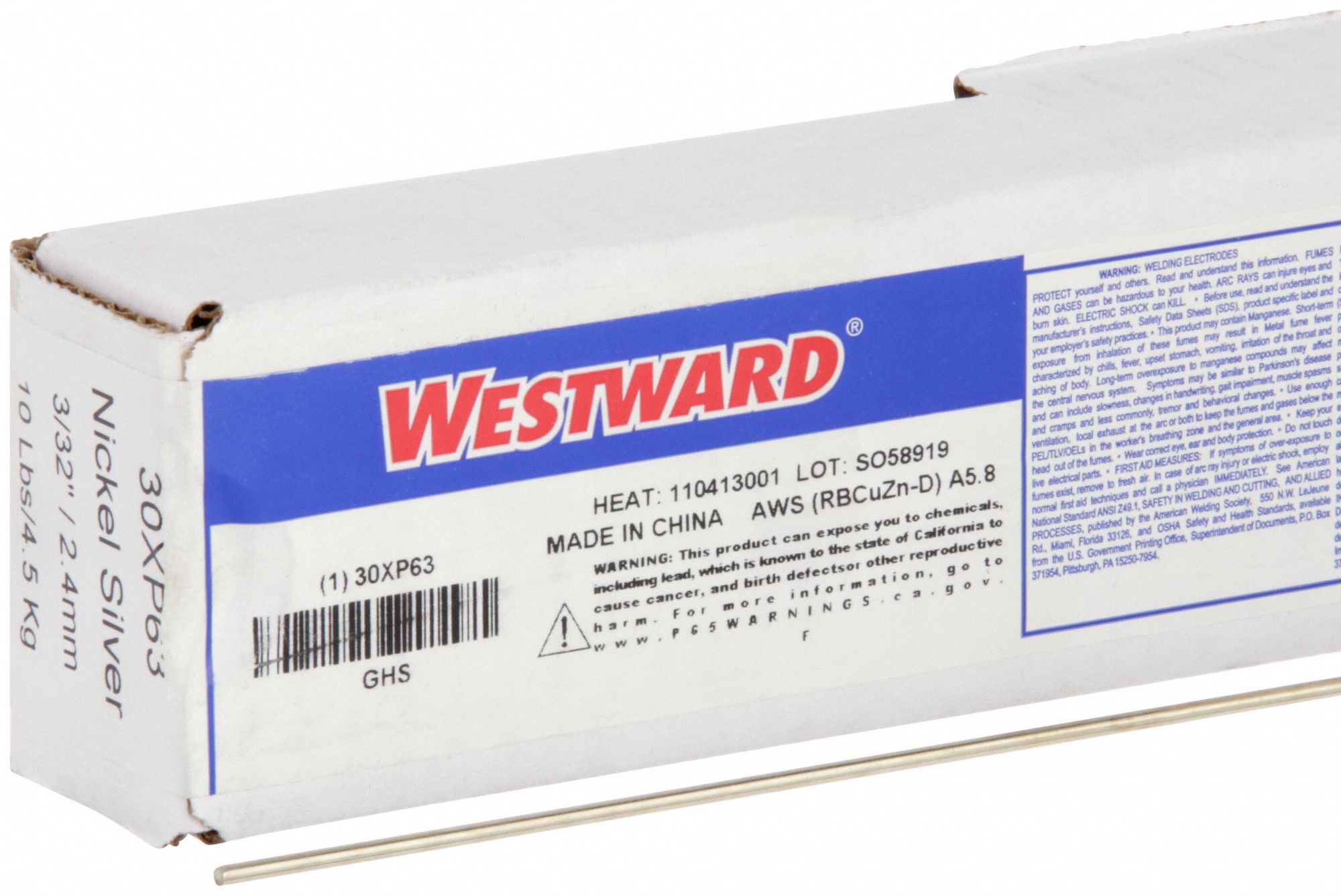 Brazing Alloy: Nickel Silver, 0%, RBCuZn-D, 3/32 in x 36 in, Bare