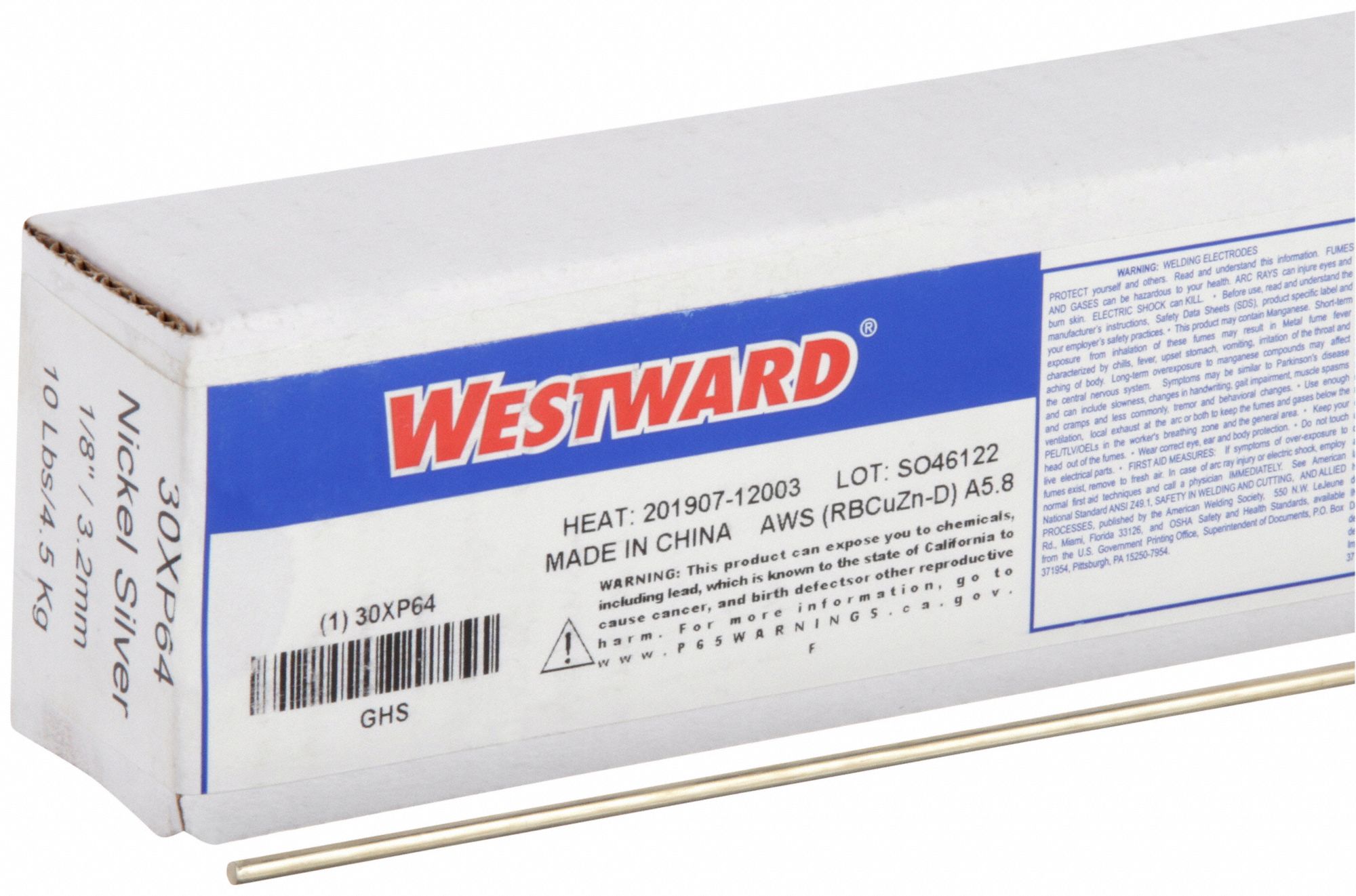 Brazing Alloy: Nickel Silver, 0%, RBCuZn-D, 1/8 in x 36 in, Bare