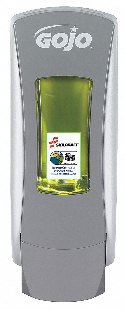 SOAP DISPENSER, MANUAL, 1,250 ML REFILL SIZE, FOAM/LIQUID, GREY/WHITE, PLASTIC, ADX-12