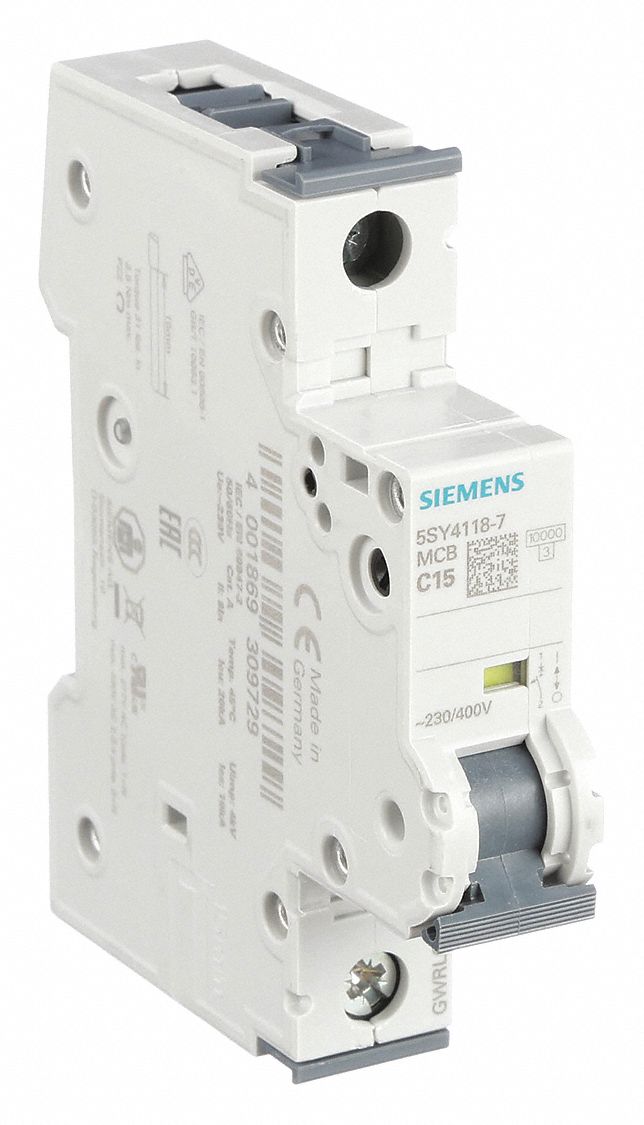 IEC Supplementary Protector: 15 A Amps, 72V DC, 10kA at 230/400V AC, Screw Clamp