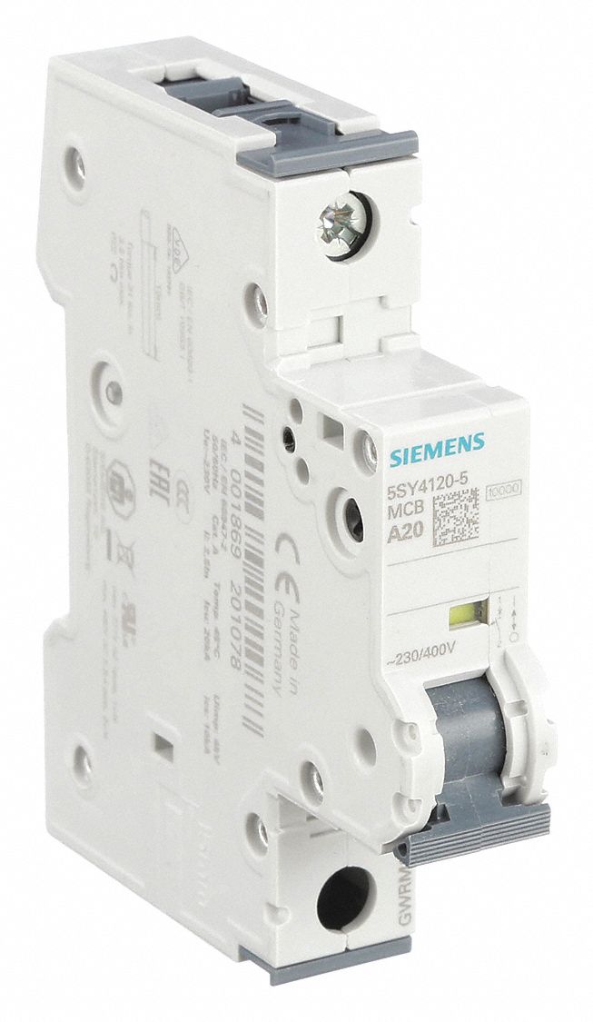 IEC Supplementary Protector: 20 A Amps, 72V DC, 10kA at 230/400V AC, Screw Clamp