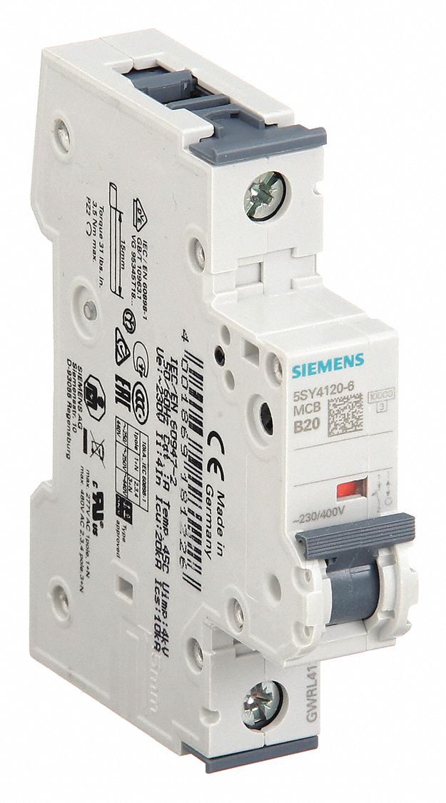 IEC Supplementary Protector: 20 A Amps, 72V DC, 10kA at 230/400V AC, Screw Clamp, B
