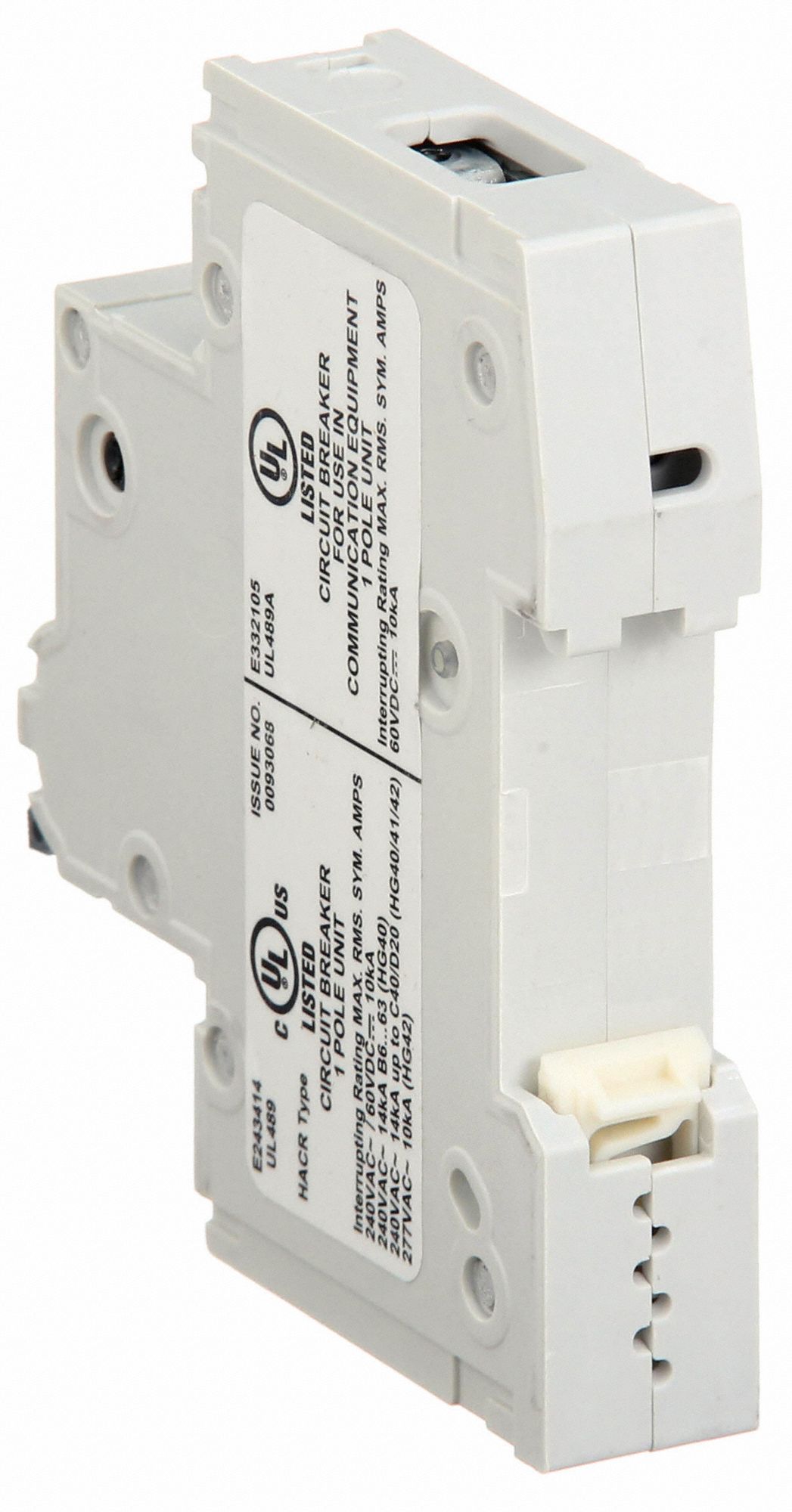 SIEMENS IEC Miniature Circuit Breaker, Amps 15 A, Curve Type C, AC